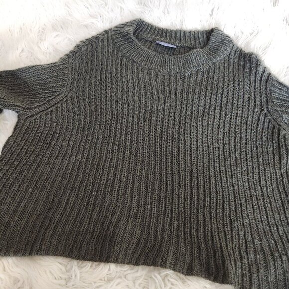 Wooden Ships Long Sleeve Mohair Wool Boxy Sweater Womens Sz Small Olive Green - Picture 7 of 11